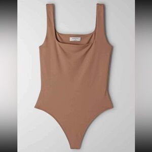 Aritzia Wilfred Contour Tank Bodysuit - Clay
